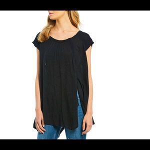 Free people linen side split tee